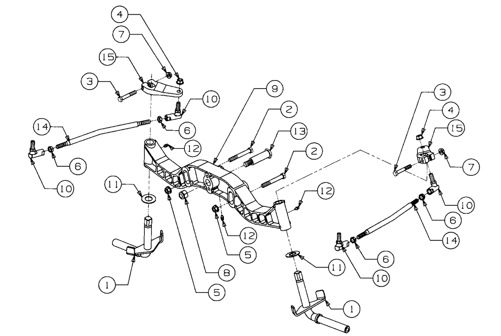 Front Axle And Connections Diagram and Parts List for 2518-44 13A208L100-13B288L100 Cub Cadet Lawn Tractor